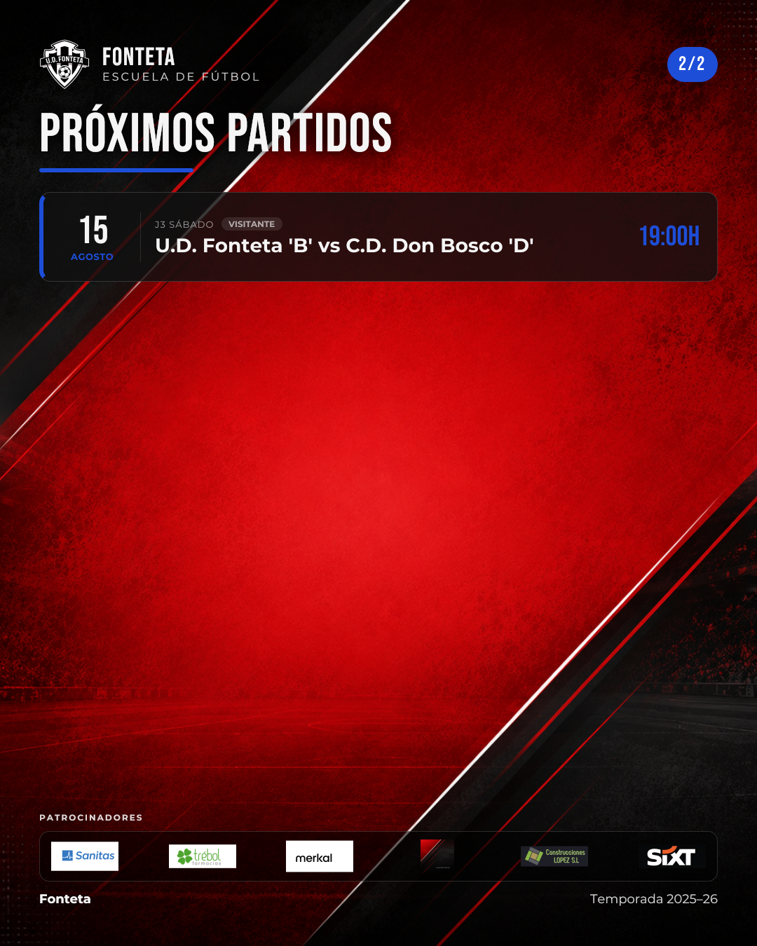Próximos partidos · Sábado, 15 de agosto — imagen 2