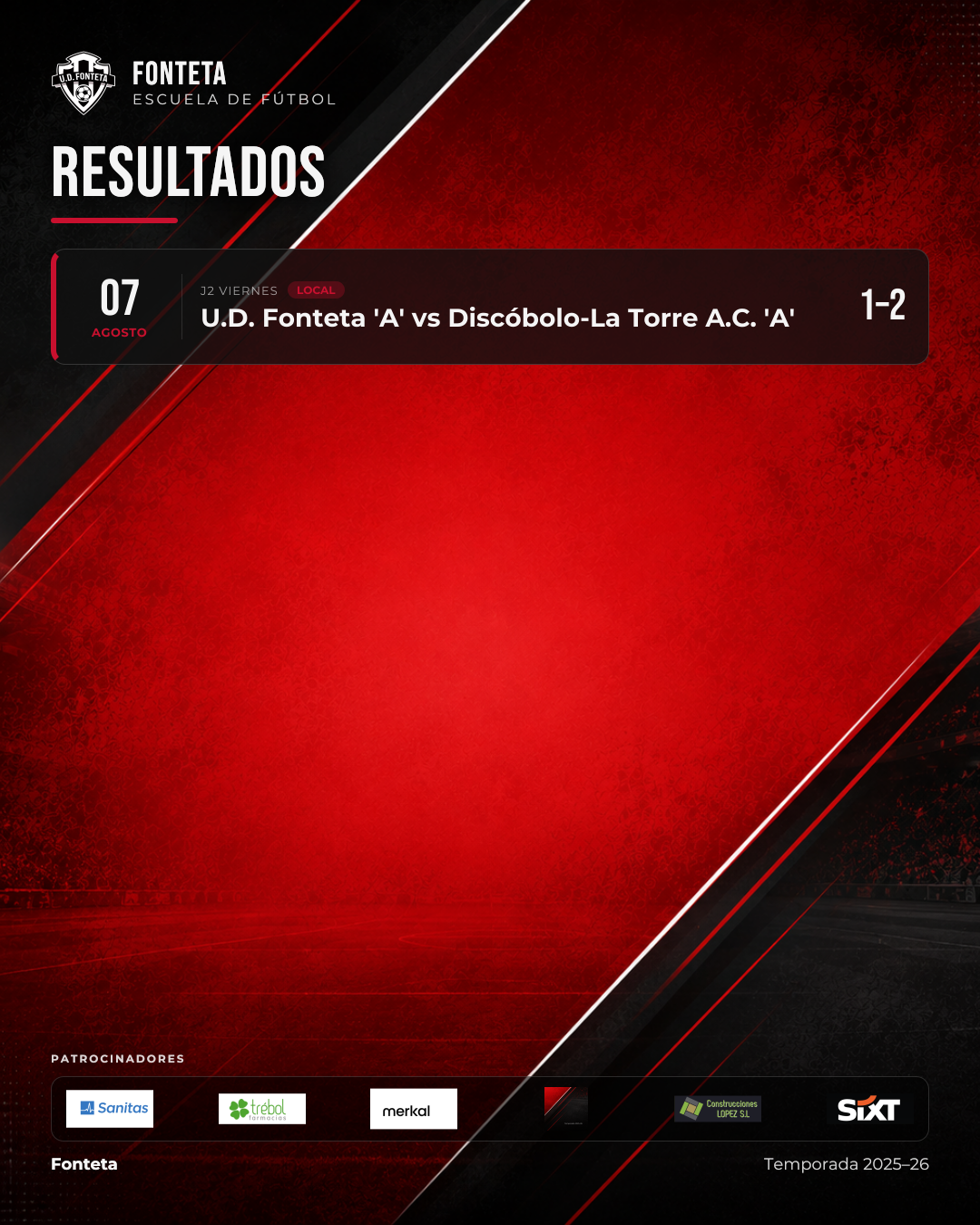 Resultados · Viernes, 7 de agosto